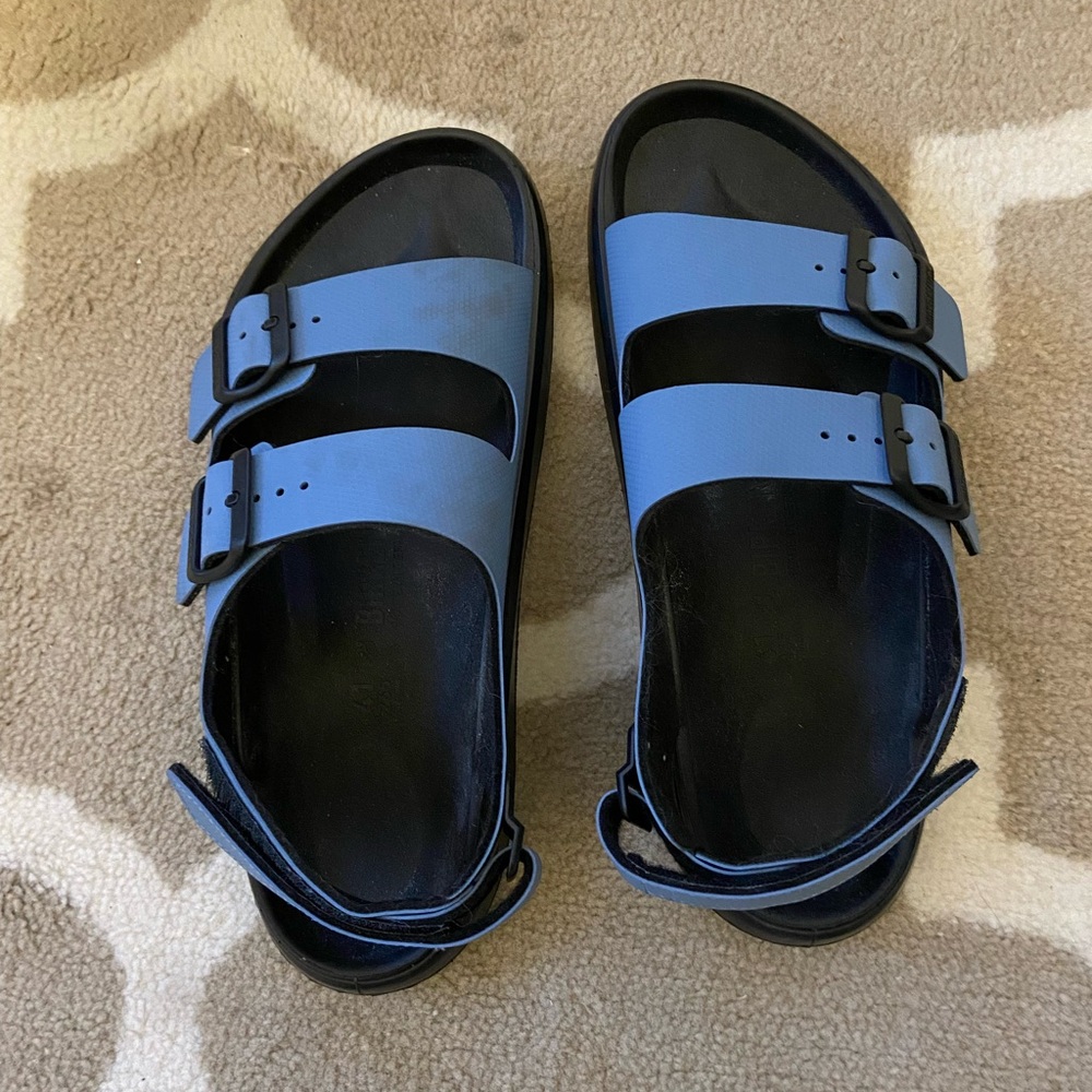 Blue Double Strap Sandals